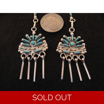 Turquoise & Silver Channel Hoop Post Earrings by Charlotta Lupee